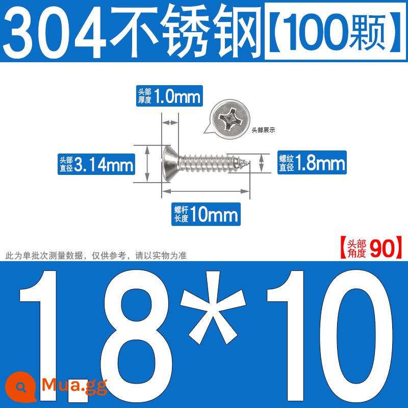 Thép không gỉ 304 vít tự tháo chéo vít đầu chìm vít gỗ mở rộng vít đầu phẳng 1M2M3M4M5M6 - M1.8*10[100 chiếc]