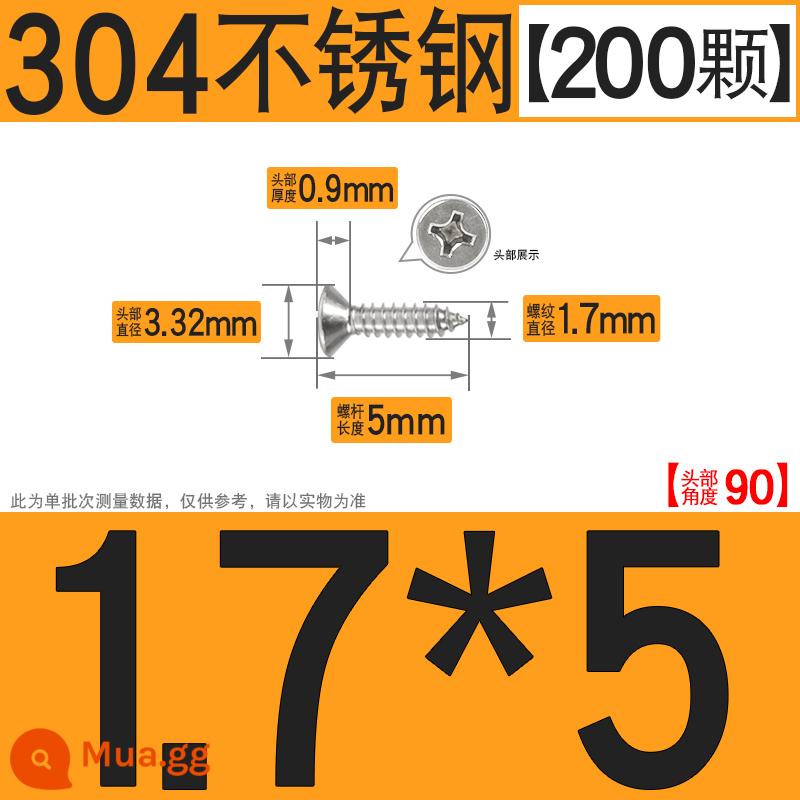 Thép không gỉ 304 vít tự tháo chéo vít đầu chìm vít gỗ mở rộng vít đầu phẳng 1M2M3M4M5M6 - M1.7*5[200 chiếc]