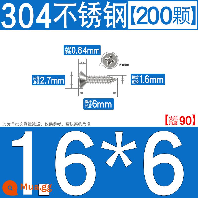 Thép không gỉ 304 vít tự tháo chéo vít đầu chìm vít gỗ mở rộng vít đầu phẳng 1M2M3M4M5M6 - M1.6*6[200 chiếc]