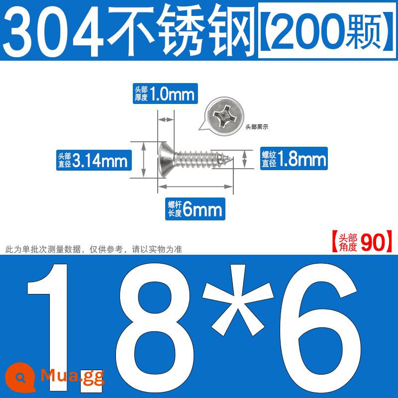 Thép không gỉ 304 vít tự tháo chéo vít đầu chìm vít gỗ mở rộng vít đầu phẳng 1M2M3M4M5M6 - M1.8*6[200 chiếc]