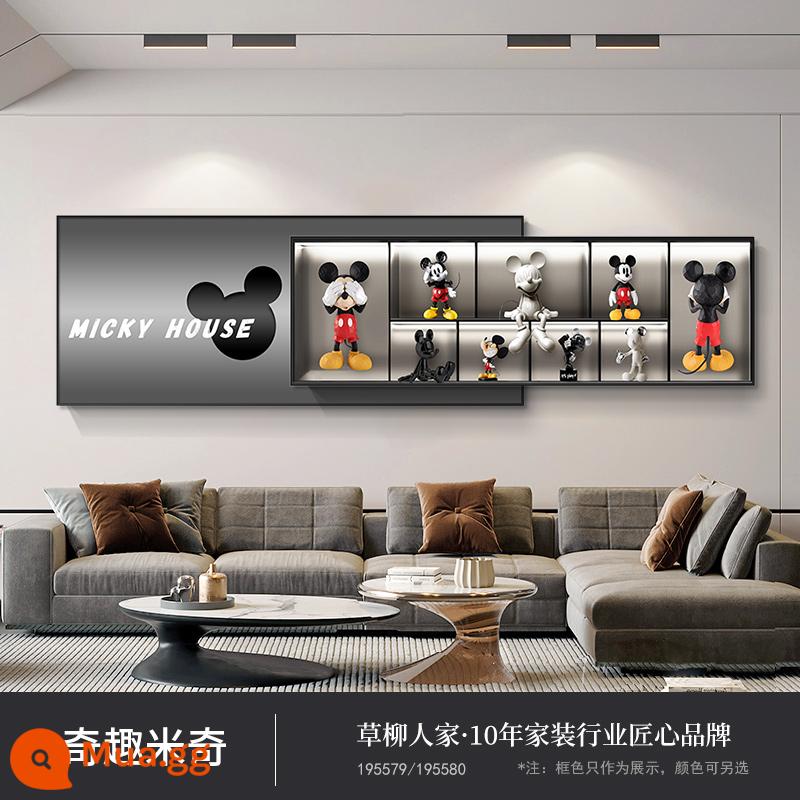 Hoạt hình hoạt hình Tranh trang trí phòng khách Mickey, tranh treo tường nền sofa đơn giản và khí quyển, tranh phủ phòng ngủ cao cấp - 195579/195580 Mickey-G Hợp Thời Trang