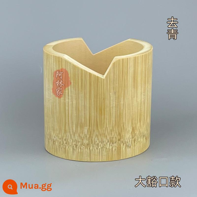 Hũ phanh làm hoa nhung, cắt hoa nhung, ống tre có khe hở, lọ kéo tùy chỉnh, handmade không sơn - Bình phanh có đường kính ngoài khoảng 9cm, cao 10cm, loại bỏ phần xanh và khe hở lớn.