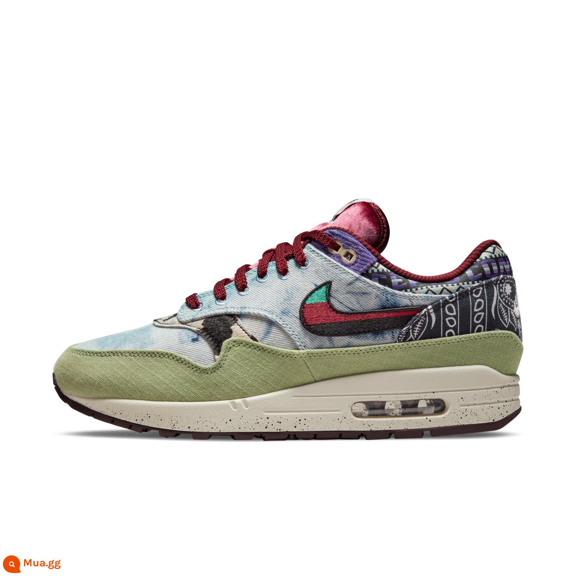 Giày thể thao nam Nike AIR MAX 1 cổ thấp chính hãng Nike đế xuồng in hình cổ điển DN1803 - 300 màu xanh dầu/nhiều màu/trắng cánh buồm/đen/tím