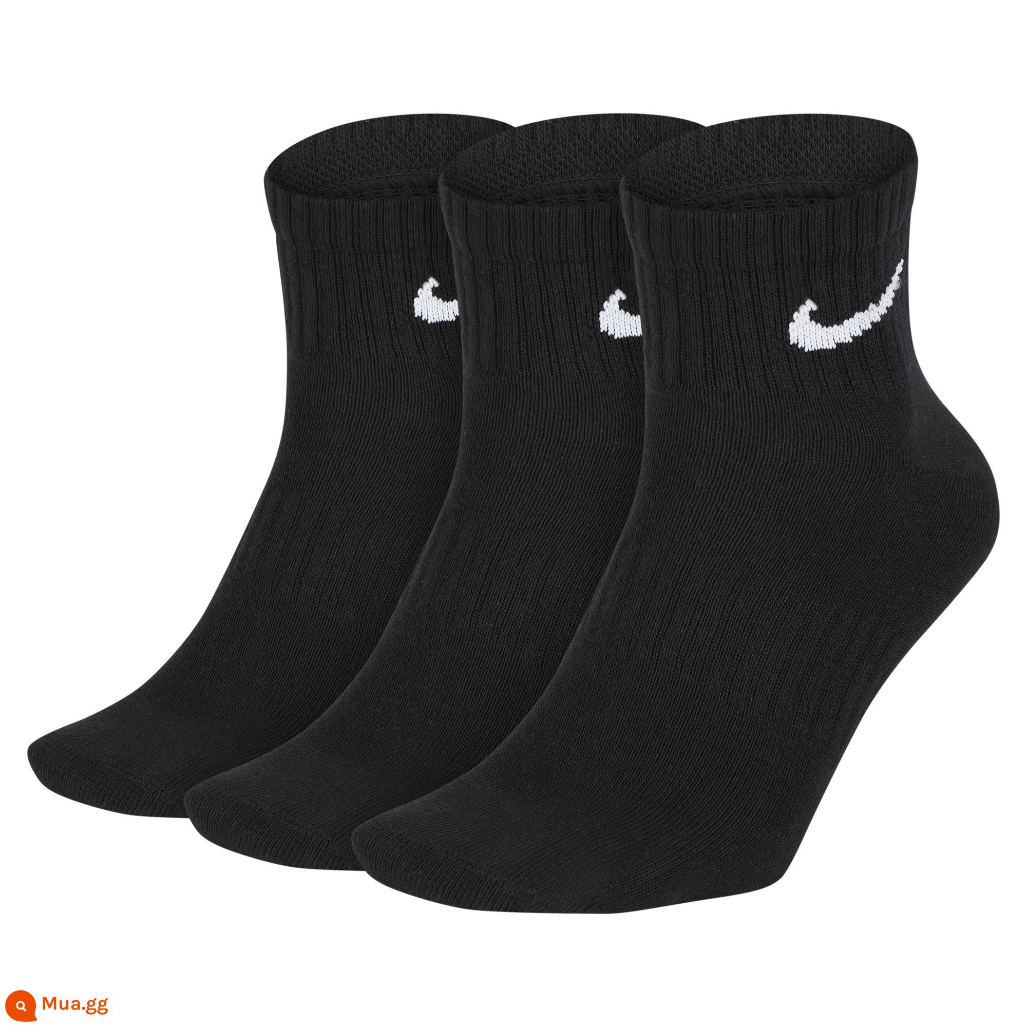 Nike Vớ tập luyện ANKLE chính thức của Nike 3 đôi nhanh khô hỗ trợ thoải mái và mềm mại SX7677 - 010 đen/(trắng)