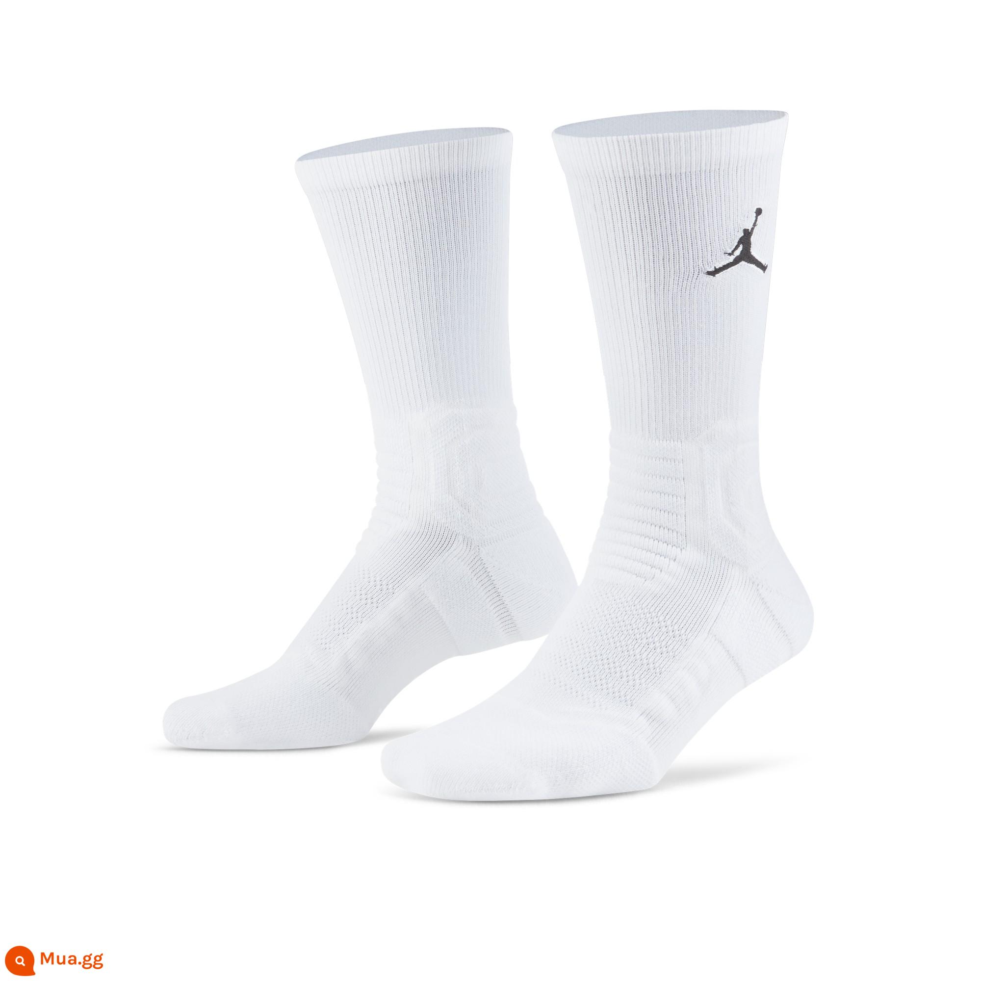 Jordan chính thức Nike Jordan vớ bóng rổ ống giữa 1 đôi mùa xuân thoáng khí nhanh khô đệm dệt kim thoải mái SX5854 - 101 trắng/(đen)