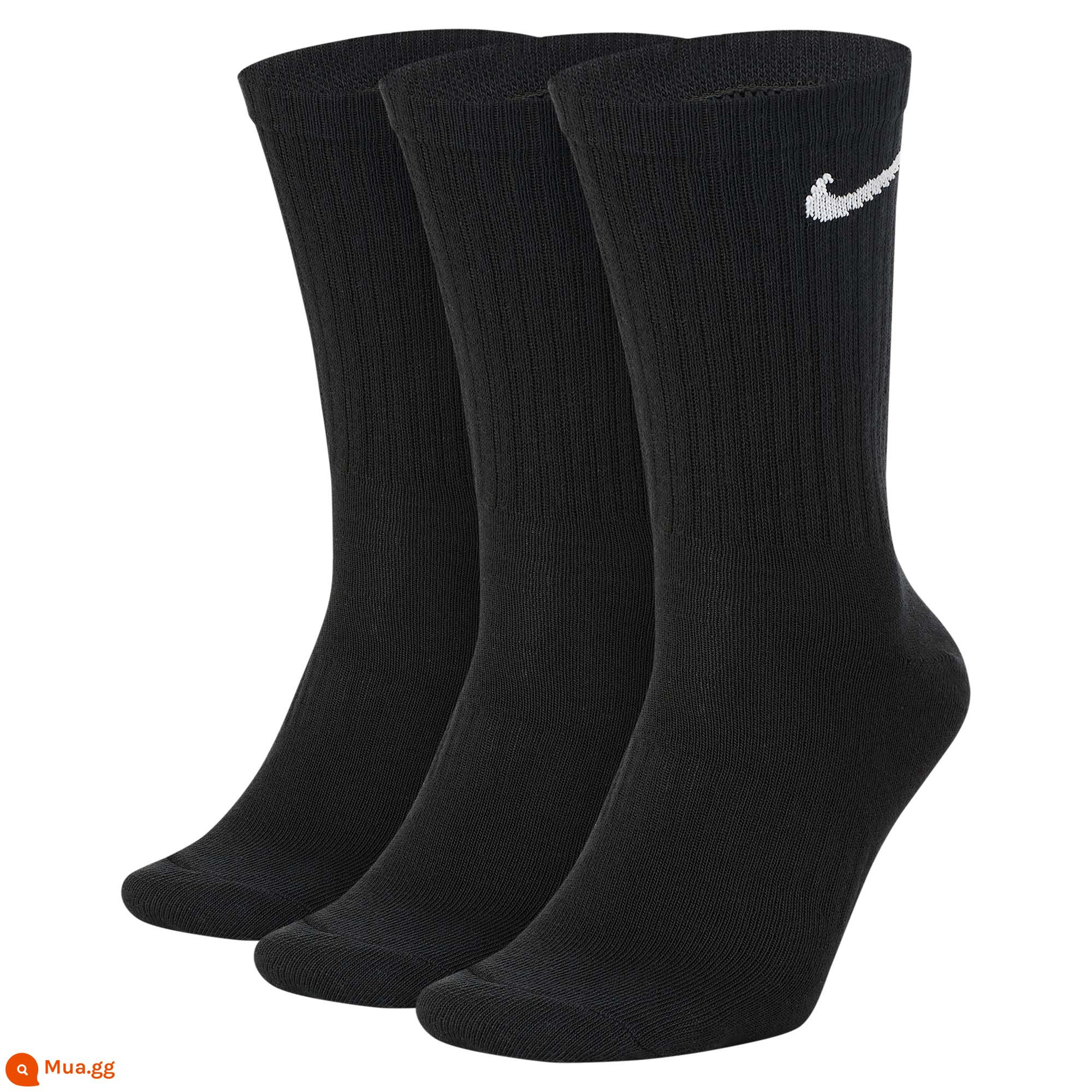 Nike Vớ tập luyện CREW chính thức của Nike 3 đôi ống giữa khô nhanh hỗ trợ và thoải mái SX7676 - 010 đen / (trắng)