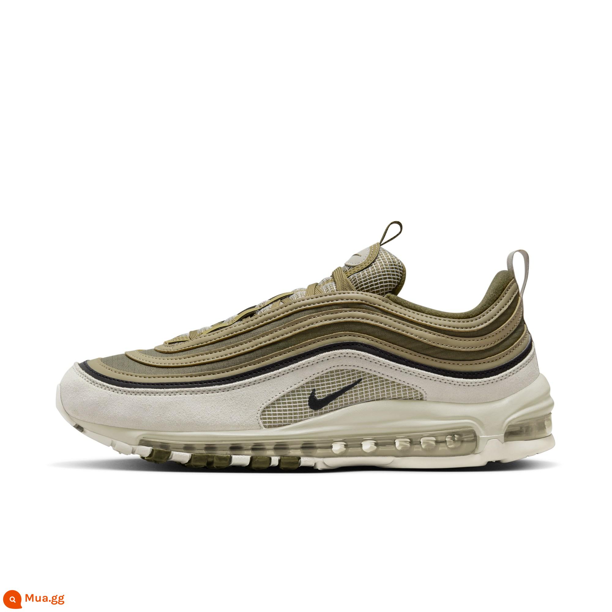 Giày Thể Thao Nam Nike Chính Thức AIR MAX 97 Mùa Xuân Nike Bullet Đệm Phản Quang FB9619 - 002 màu xương nhạt/đen/xanh ô liu