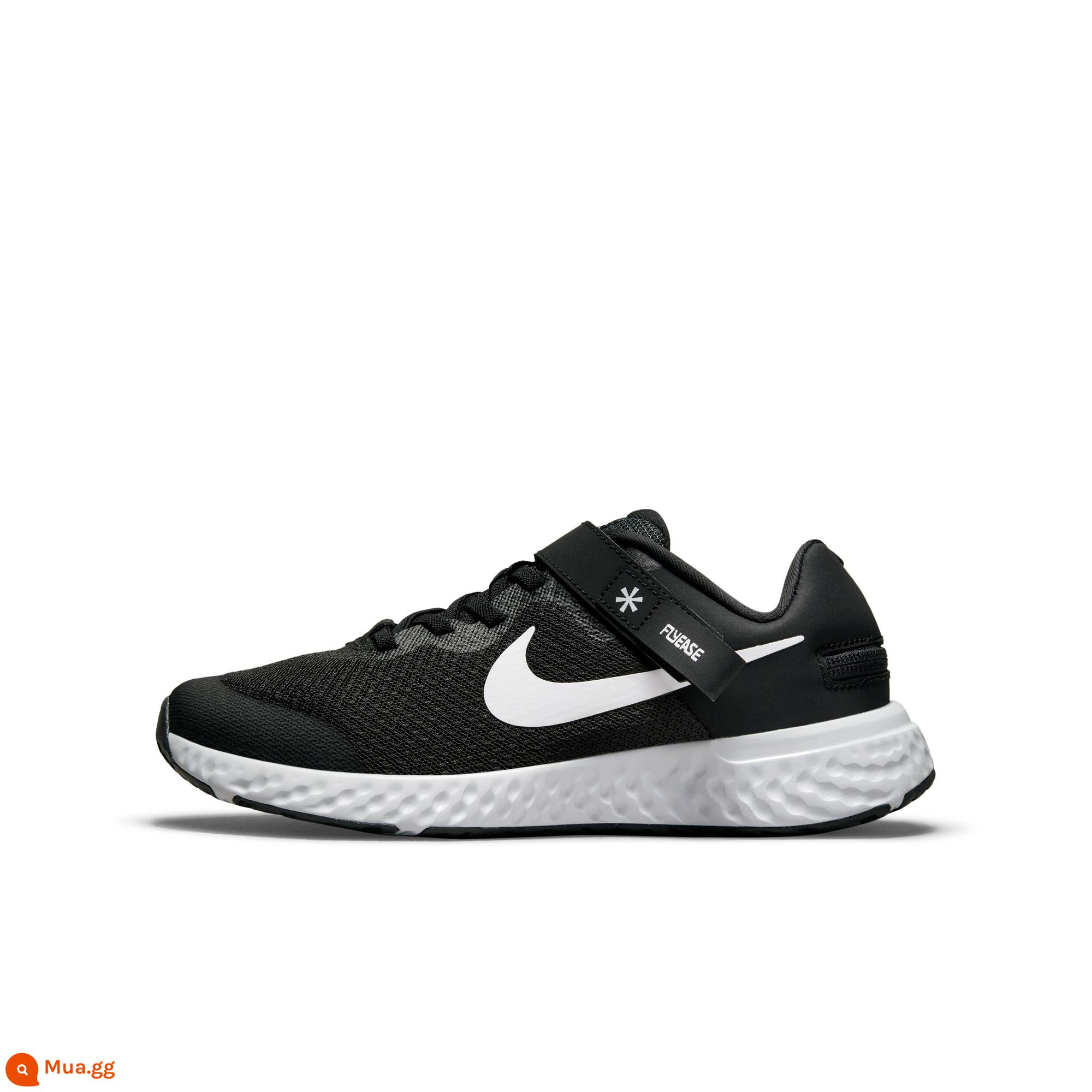 Nike chính thức bé trai và bé gái REVOLUTION 6 giày chạy bộ đường trường dễ mang cho bé lớn phiên bản rộng DO5065 - 003 đen/trắng/bồ hóng đen