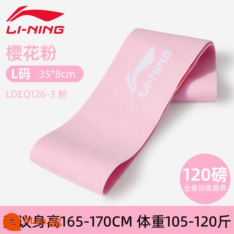 Li Ning dây đàn hồi dây kháng lực rèn luyện sức mạnh vòng mông đẹp thể dục nữ yoga kéo dài co giãn thể thao hiện vật để nâng mông - Bột Sakura [trọng lượng khuyến nghị 105-120 pound]