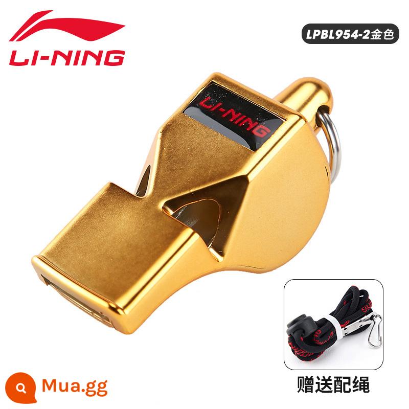 Li Ning còi thể thao giáo viên còi trọng tài bóng rổ đặc biệt siêu lớn siêu lớn còi cá heo huấn luyện viên bóng đá quân sự - Mẫu mạ vàng cục bộ [Dây buộc + miếng bảo vệ miệng miễn phí]