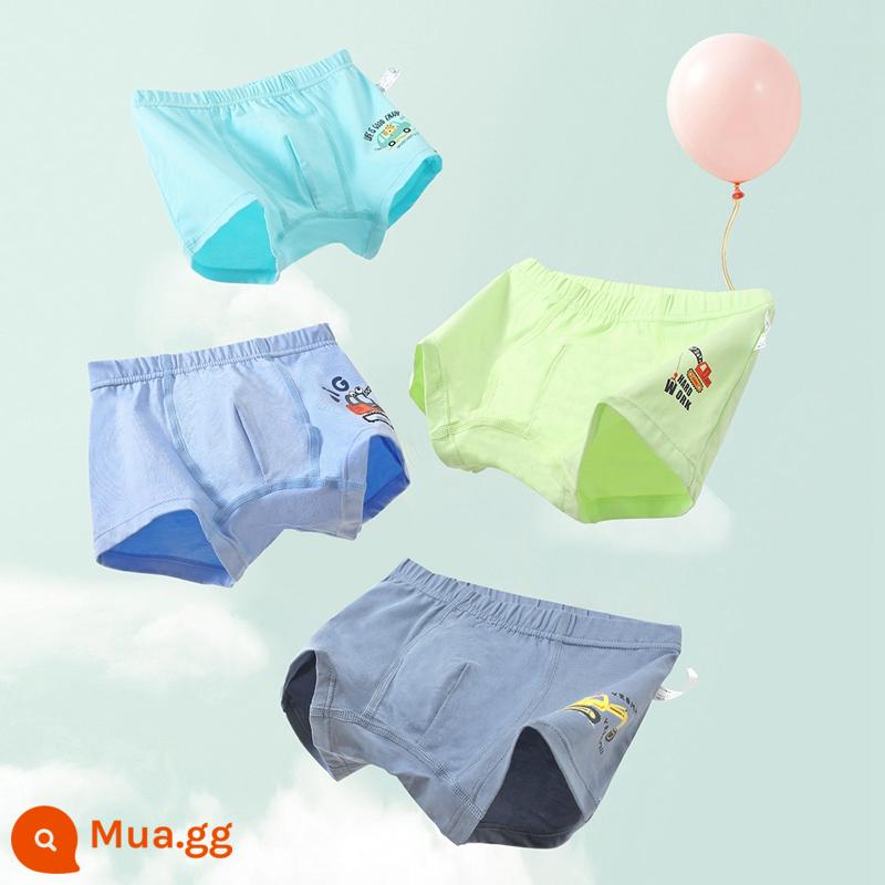 Quần lót bé trai Youbeiyi cotton nguyên chất trẻ em quần boxer trẻ em vừa và lớn quần đùi trẻ em quần bé không kẹp mông - Sự kết hợp B (gói 4)