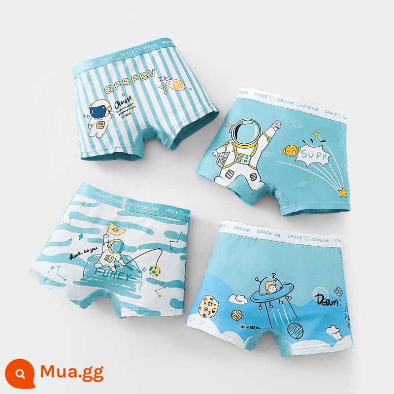 Quần lót bé trai Youbeiyi cotton nguyên chất trẻ em quần boxer trẻ em vừa và lớn quần đùi trẻ em quần bé không kẹp mông - Bộ phi hành gia (4 gói)