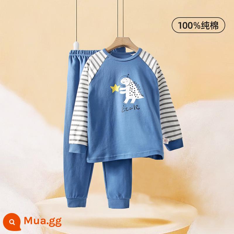 Bộ đồ lót giữ nhiệt cho trẻ em Bộ quần áo mùa thu và quần vệ sinh dày cho bé trai Bộ cotton nguyên chất quần áo mùa thu đông cho nữ Youbeiyi - sao khủng long