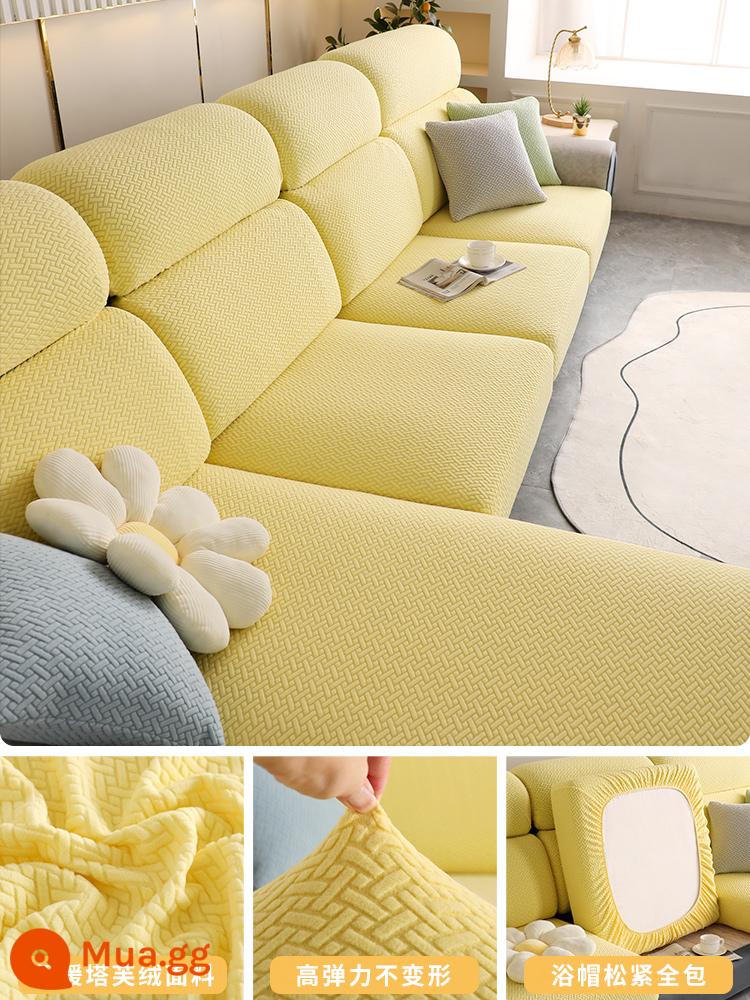 Ghế Sofa 1 Bao Gồm Tất Cả Đa Năng Co Giãn Bao Đơn Giản Bốn Mùa Đa Năng Người Lười Chống Mèo Xước Sofa Giường túi - Taffeta-vàng chanh