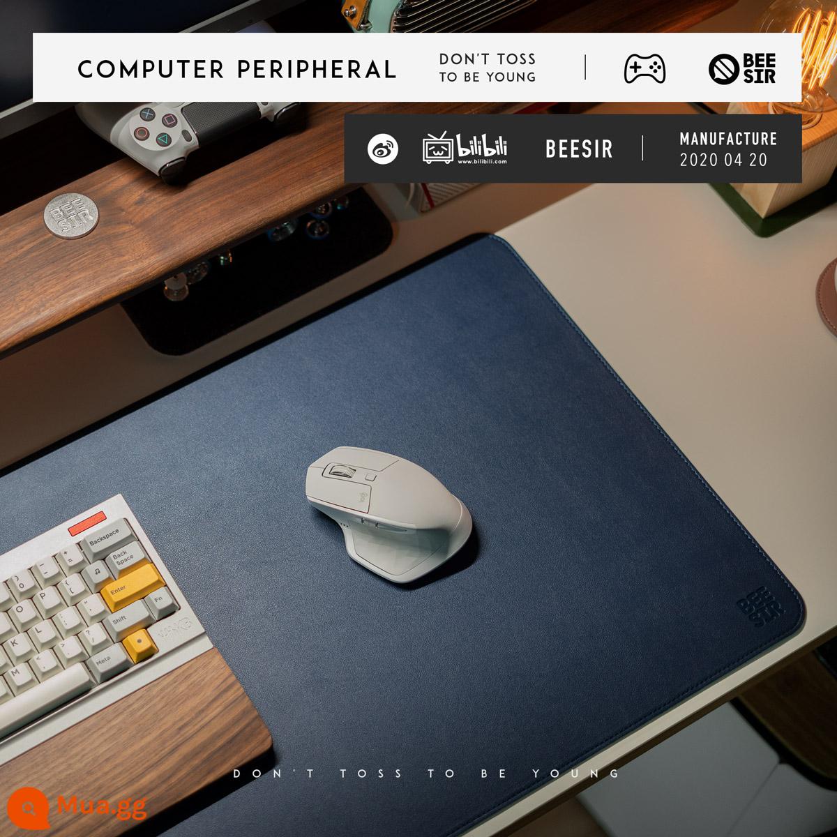 Miếng lót chuột bằng da beesir Miếng lót chuột máy tính xách tay Apple để bàn bàn làm việc chống thấm nước bàn học sinh quá khổ bằng da chống trượt bàn phím trò chơi chơi game nữ và nam cạnh khóa màu đặc tùy chỉnh - Mẫu mới được nâng cấp chính thức [Xanh Tây Tạng]