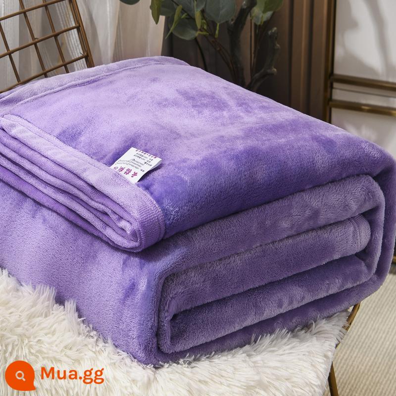 Dép Nỉ Chăn Giường Chăn Nhung San Hô Chân Sofa Văn Phòng Chăn Sinh Viên Mùa Đông Dày Ấm Tờ - tím nhạt