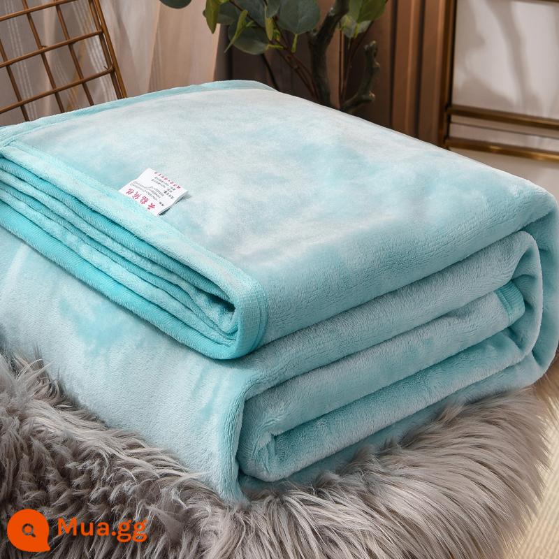 Dép Nỉ Chăn Giường Chăn Nhung San Hô Chân Sofa Văn Phòng Chăn Sinh Viên Mùa Đông Dày Ấm Tờ - màu xanh lợt