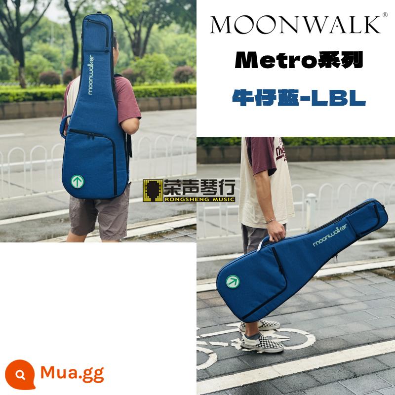 MOONWALK Đơn Giản Đơn Giản Dòng Đàn Guitar Điện Bass Điện Dân Gian Acoustic Buổi Biểu Diễn Túi Ba Lô - Metro Series Compact [Túi đàn guitar điện màu xanh denim]