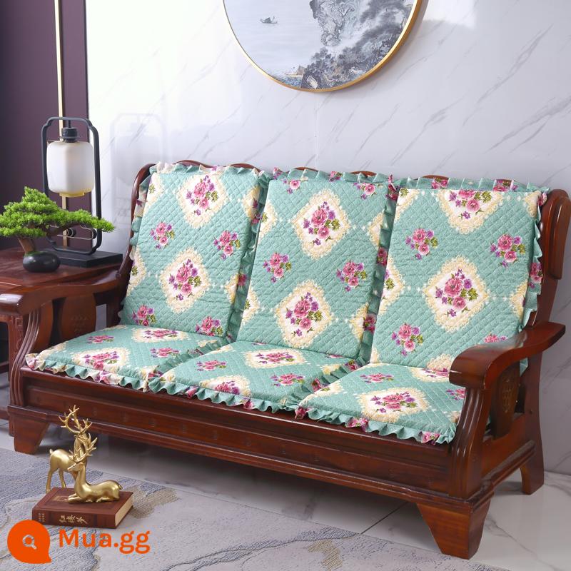 Sofa gỗ đệm có tựa lưng đệm ghế gỗ đệm một mảnh gỗ gụ thoáng mát đệm ghế dày đệm mùa đông - Giấc Mơ Hồng-Xanh