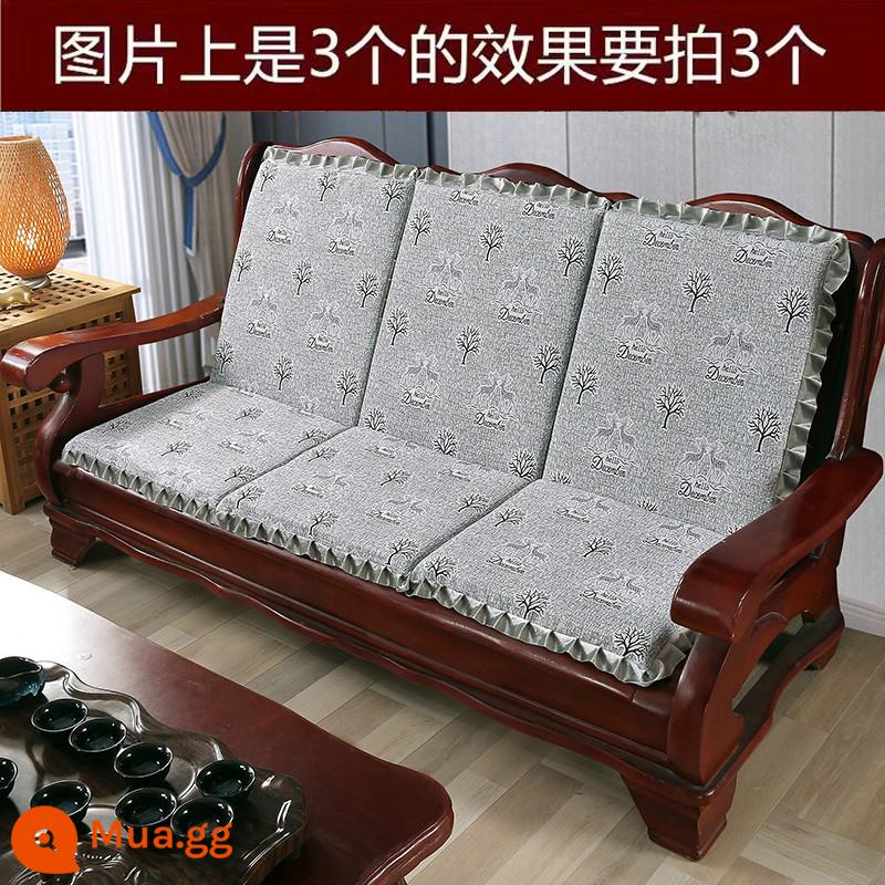 Sofa gỗ đệm có tựa lưng đệm ghế gỗ đệm một mảnh gỗ gụ thoáng mát đệm ghế dày đệm mùa đông - Những điều tốt đẹp sẽ đến theo cặp - Xám