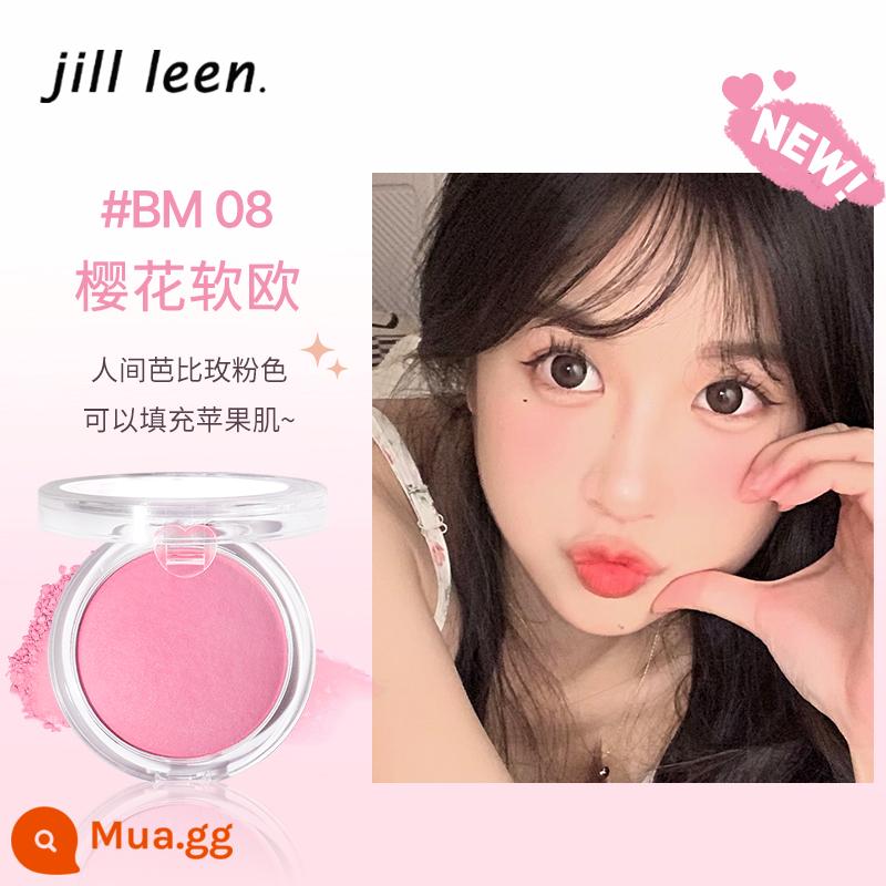 Phấn má hồng jill leen 18 dạng kem màu cam đậu sun đỏ khả năng sửa chữa Phấn má hồng jilleen màu tím má hồng nữ Yi Mengling 3g - BM08# Sakura Soft Châu Âu ❤ Mới Nướng Trọng Lượng Lớn