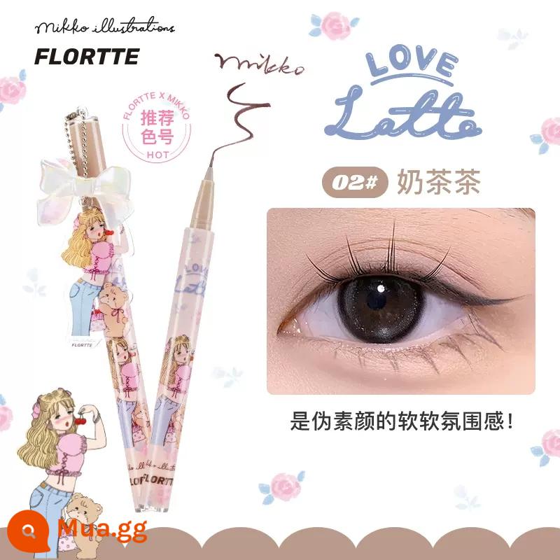 FLORTTE Flower Loria Nằm Tằm Bút 04 Hoa Rơi Leah Bút Kẻ Mắt Cực Mịn Xuống Đường Viền Bút Keo Bóng - gừng