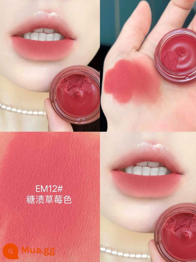 into you lip mud air son men son bóng em525 water mist son môi into you dâu gấu doanh can 08 - [Đóng hộp] EM12# kẹo dâu tây, kèm cọ môi