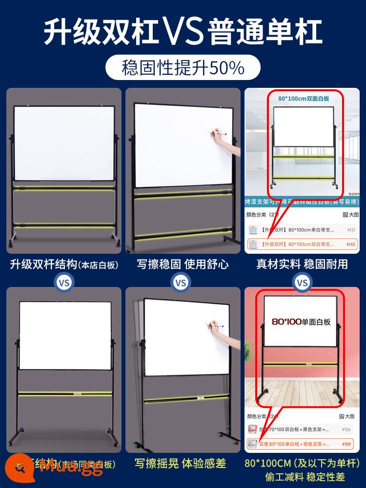 Bảng đen nhà khất thực loại khung giảng dạy đào tạo bảng đen nhỏ văn phòng đào tạo thông điệp hoạt động có thể ghi lại theo chiều dọc có thể tháo rời bảng trắng lớn loại khung cuộc họp Kanban viết ghi chú bảng trắng dọc - [60*90-80*100CM] Mẫu hai cực được nâng cấp, so với mẫu một cực thông thường trên thị trường, độ ổn định là +50%