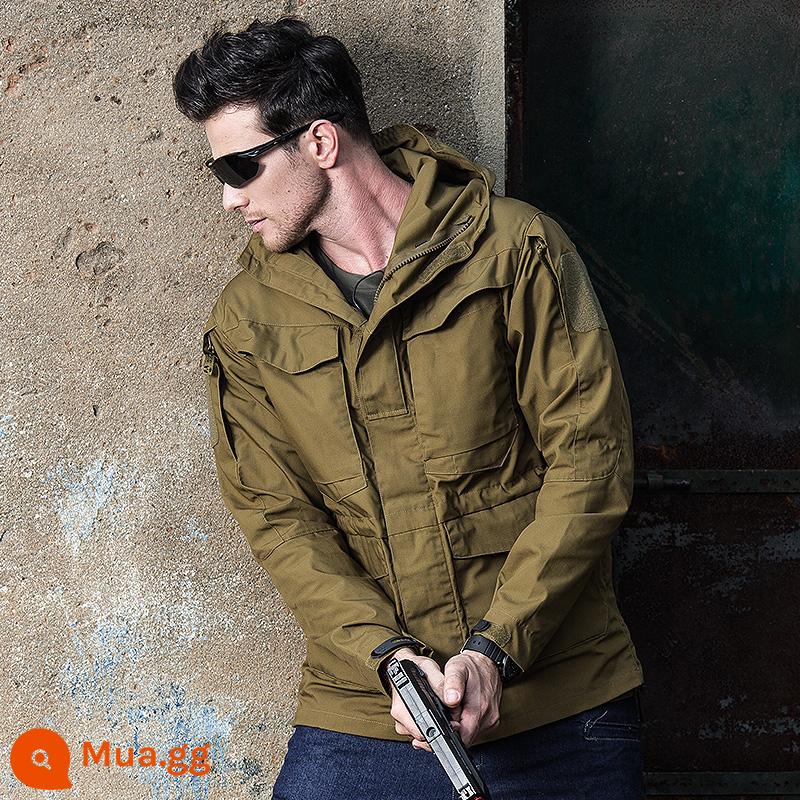 Phóng viên lớp phủ chiến thuật kiểu Mỹ M65 Windbreaker Men's Autumn and Winter ngoài trời Ngụy trang Không thấm nước Lực lượng đặc biệt - ao mau nâu)