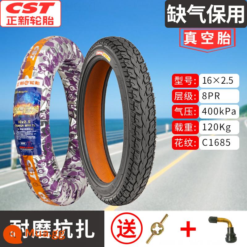 Lốp không săm Zhengxin 3.00-10 Lốp không săm xe điện 14X2.5 Lốp không săm xe điện 2.75-10 Lốp xe điện - Lốp không săm run-flat 8 lớp chính hãng 16X2.50