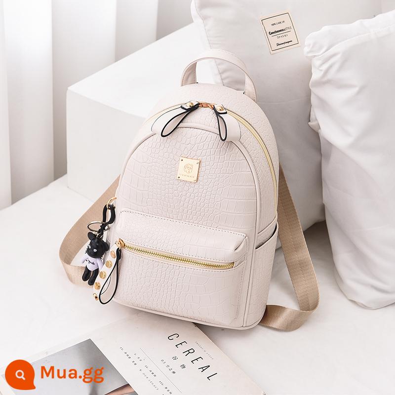 Ins Net Red Superfire Twees Nữ Summer 2022 Phiên bản mới của Hàn Quốc về thời trang Tide Rivet Rivet Backpack Túi thông thường - [Mẫu cá sấu] Màu trắng size nhỏ