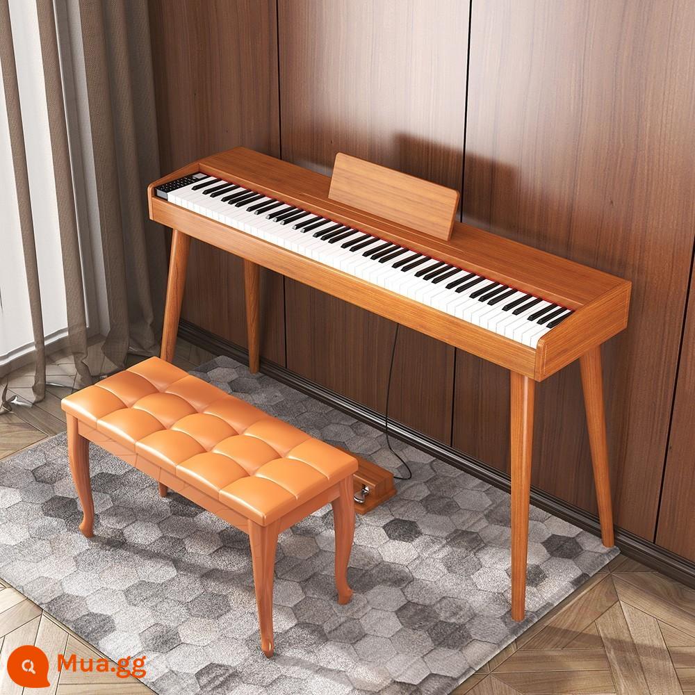 Bàn Schumanjia Đàn Piano Ngăn Kéo Gỗ Chắc Chắn Đàn Piano Điện Tử Búa 88 Phím Cho Người Lớn, Trẻ Em, Người Mới Bắt Đầu, Di Động - S32 nâu + ghế đẩu