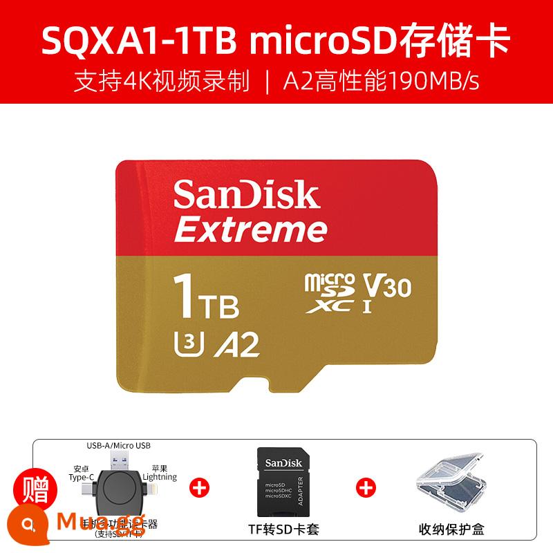 Thẻ nhớ SanDisk1t thẻ tf thẻ nhớ 1tb thẻ nhớ microsd tốc độ cao chuyển đổi thẻ nhớ điện thoại di động thẻ sd 2t - Đầu đọc thẻ đa năng điện thoại di động SQXA1-1TB+