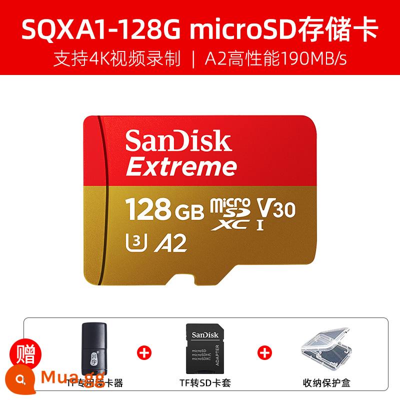 Thẻ bộ nhớ SanDisk 128g thẻ MicroSD cao tốc độ TF 190M/s DJI DJI DRONE Switch Card - Đầu đọc thẻ SQXA1-128G A2 190MB/s+