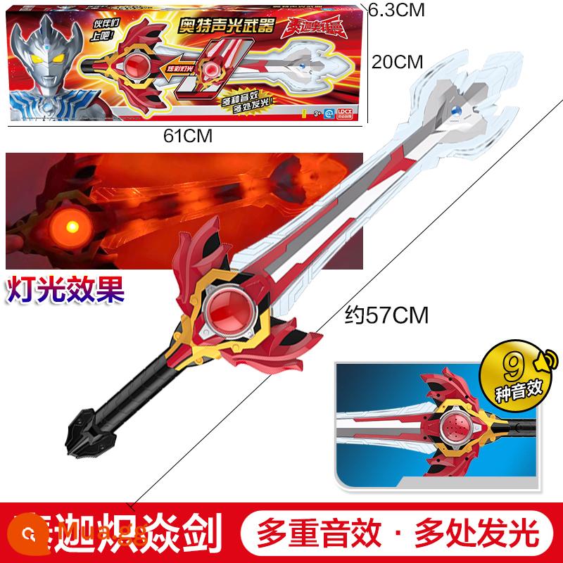 Sáng tạo thông minh Ultraman Arena Battle Bộ đồ kết hợp di chuyển được cho trẻ em Dark Orb Boy Doll Đồ chơi - Vũ khí siêu âm và ánh sáng - Taiga Blazing Sword