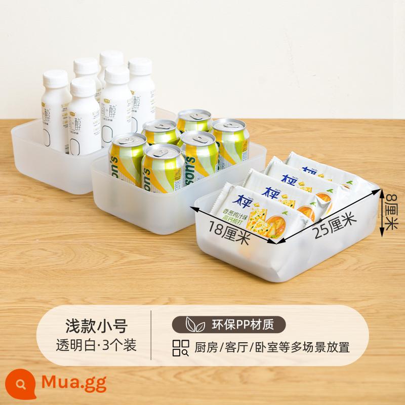 Xitianlong Xishiduo để bàn hộp bảo quản nhựa snack mỹ phẩm giỏ đựng đồ ký túc xá giỏ đựng đồ lặt vặt - Ba gói màu trắng đơn giản-size nhỏ