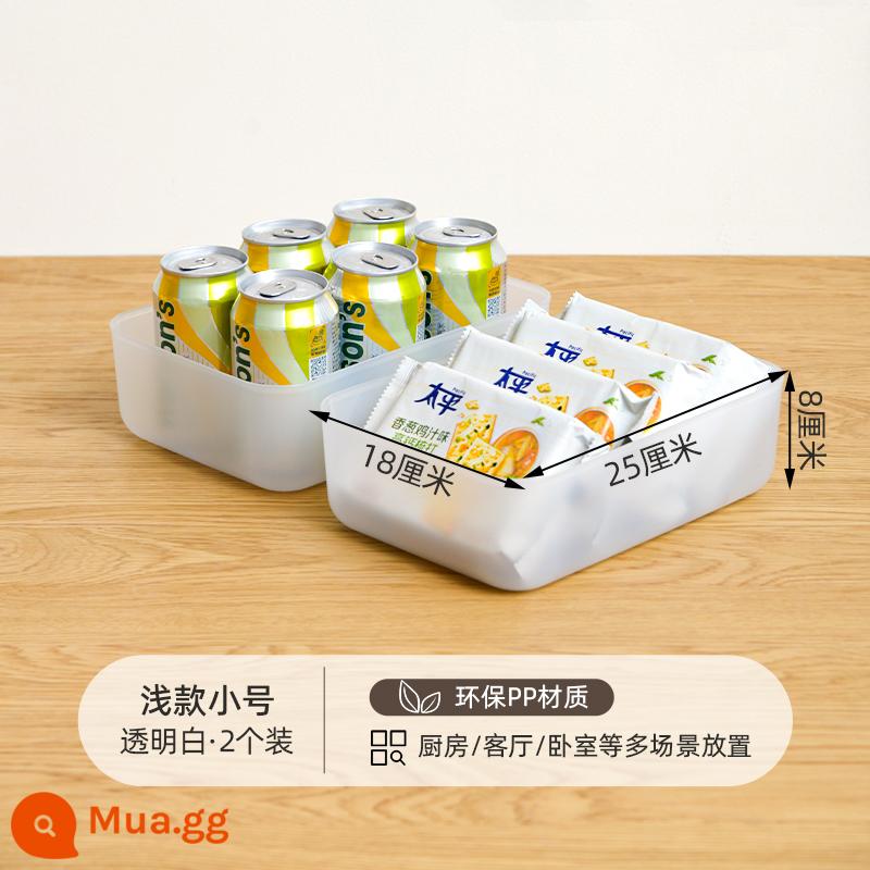 Xitianlong Xishiduo để bàn hộp bảo quản nhựa snack mỹ phẩm giỏ đựng đồ ký túc xá giỏ đựng đồ lặt vặt - Hai gói màu trắng đơn giản-size nhỏ