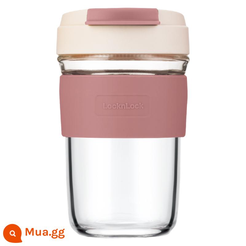 Lock&Lock Soda Cup Cốc Nước Thủy Tinh Bé Gái Di Động Cà Phê Có Nắp Văn Phòng Đơn Giản Nam Giá Trị Cao - [460mL][Uống trực tiếp]Đỏ