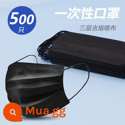 50 chiếc 100 chiếc trong kho mặt nạ dùng một lần độc quyền ba lớp bảo vệ chống bụi thoáng khí cho người lớn dành cho nam và nữ. - 500 miếng (màu đen dành cho người lớn)