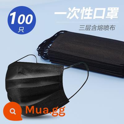 50 chiếc 100 chiếc trong kho mặt nạ dùng một lần độc quyền ba lớp bảo vệ chống bụi thoáng khí cho người lớn dành cho nam và nữ. - 100 miếng (màu đen dành cho người lớn)