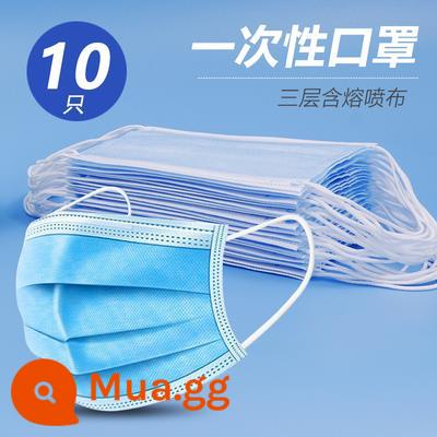 50 chiếc 100 chiếc trong kho mặt nạ dùng một lần độc quyền ba lớp bảo vệ chống bụi thoáng khí cho người lớn dành cho nam và nữ. - 10 miếng (màu xanh dành cho người lớn)