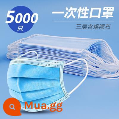 50 chiếc 100 chiếc trong kho mặt nạ dùng một lần độc quyền ba lớp bảo vệ chống bụi thoáng khí cho người lớn dành cho nam và nữ. - 5.000 chiếc (màu xanh dành cho người lớn)