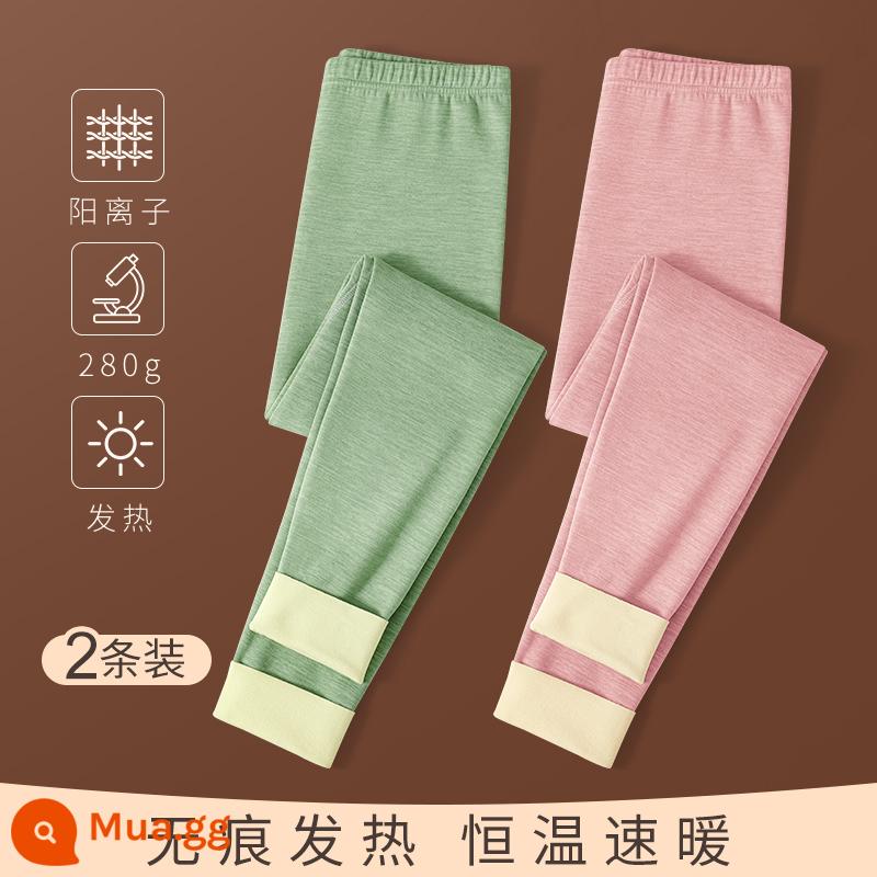 Quần vệ sinh nữ mặc quần ấm không dấu vết sốt dày cộng nhung Đức cotton len dòng quần bên trong kích thước lớn quần mùa đông nhiệt độ không đổi - [Mẫu dày gạc hoa] Quả màu xanh + đỏ sẫm