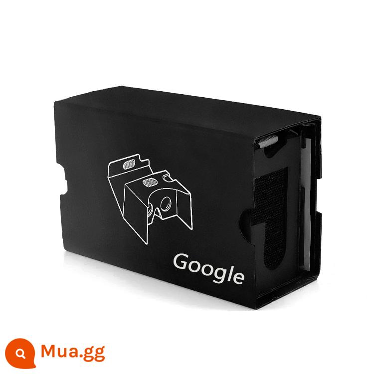 Google VR kính carton thực tế ảo gắn trên đầu thế hệ 2 vr thông minh gương ma thuật điện thoại di động bìa cứng chuyên dụng - Phiên bản HD màu đen với headband miễn phí