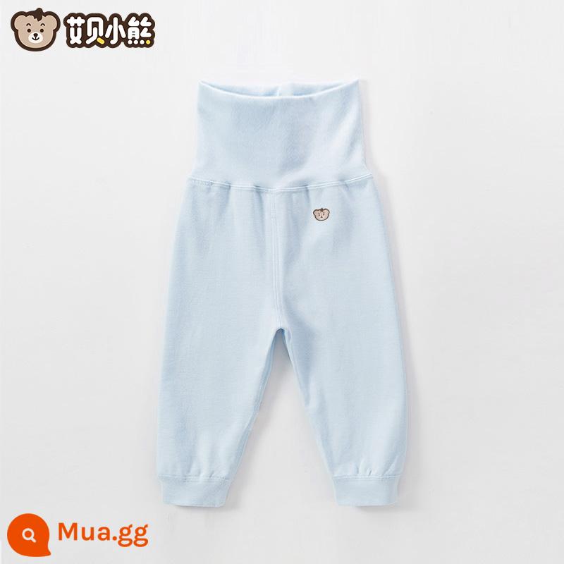 Quần áo mùa thu cho bé sơ sinh đứng tất cả cotton nguyên chất loại A mỏng mùa xuân và mùa thu quần vệ sinh trẻ em không xương một mảnh quần lót - Quần lưng cao (xanh)