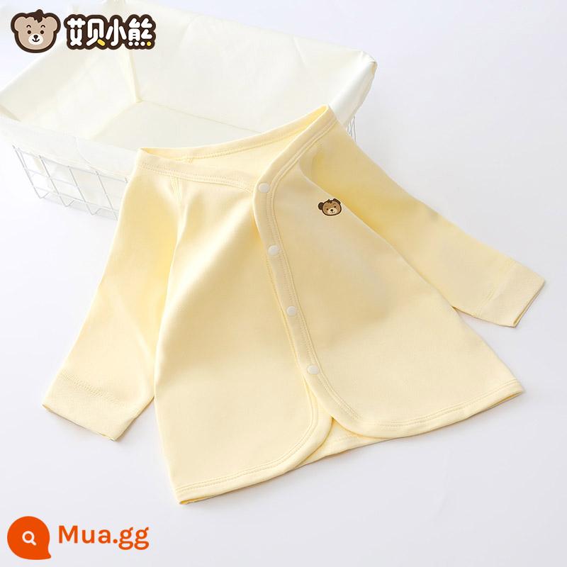 Quần áo mùa thu cho bé sơ sinh đứng tất cả cotton nguyên chất loại A mỏng mùa xuân và mùa thu quần vệ sinh trẻ em không xương một mảnh quần lót - Túi đôi (màu vàng)