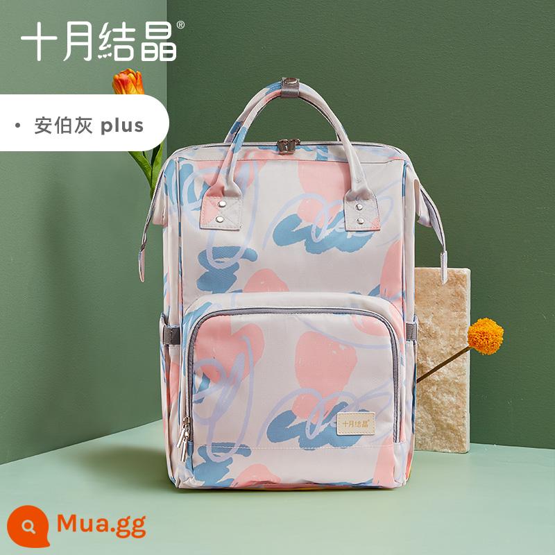 Tháng 10 Túi đựng đồ pha lê cho mẹ Túi đựng đồ ăn dặm mini cho mẹ và bé xách tay dung lượng lớn 2022 thời trang mới - Mẫu Plus [Xám hổ phách]