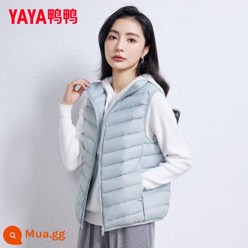 Vịt Xuống Áo Vest Nữ Mỏng Ngắn Cổ Áo Đứng Mùa Đông 2023 Mới Phong Cách Hot Di Động Phong Cách Hàn Quốc Thời Trang - màu xanh nhạt