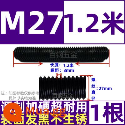 Thanh vít cường độ cao 8,8/10,9/12,9 thanh ren đầy đủ lớp ren vít đầy ren M6M8M10-M64 - M27*1.2 mét (1 cái)