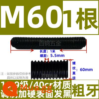 Thanh vít cường độ cao 8,8/10,9/12,9 thanh ren đầy đủ lớp ren vít đầy ren M6M8M10-M64 - Cấp 10,9 M60*1 mét